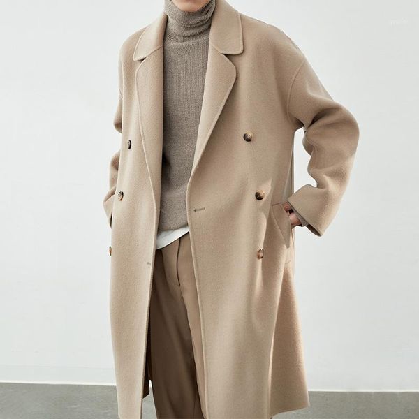 of 2020 han edition classic double-breasted profile long all wool woolen cloth hand double-sided woolen cloth coat male1, Black
of 2020 han edition classic double-breasted profile long all wool woolen cloth hand double-sided woolen cloth coat male1, Black