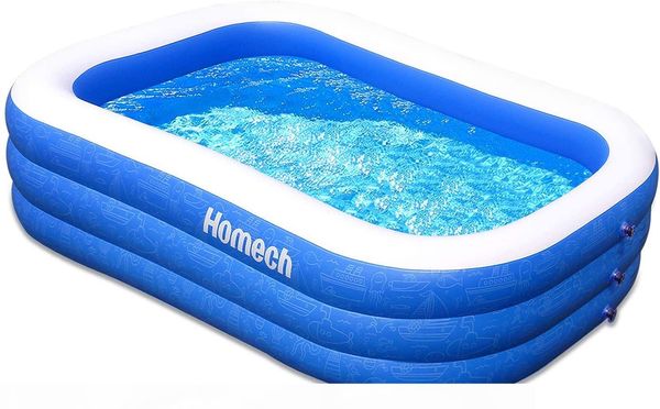 homech family inflatable swimming pool, 120" x 72" x 22" full-sized inflatable lounge pool for baby, kiddie, kids, adult, inf
homech family inflatable swimming pool, 120" x 72" x 22" full-sized inflatable lounge pool for baby, kiddie, kids, adult, inf