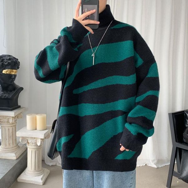 winter thick turtleneck sweater men's warm fashion casual retro knitted pullover men loose korean stripes sweaters mens clothes, White;black
winter thick turtleneck sweater men's warm fashion casual retro knitted pullover men loose korean stripes sweaters mens clothes, White;black