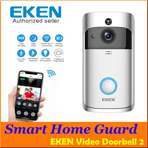 eken home video wireless doorbell 2 720p hd wifi real-time video two way audio night vision pir motion detection with bells app control
eken home video wireless doorbell 2 720p hd wifi real-time video two way audio night vision pir motion detection with bells app control