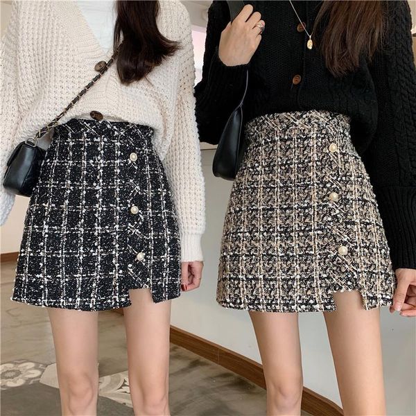 skirts women tweed skirt fashion a-line pearl buttons autumn winter mini spring high waist elegant vintage plaid, Black
skirts women tweed skirt fashion a-line pearl buttons autumn winter mini spring high waist elegant vintage plaid, Black