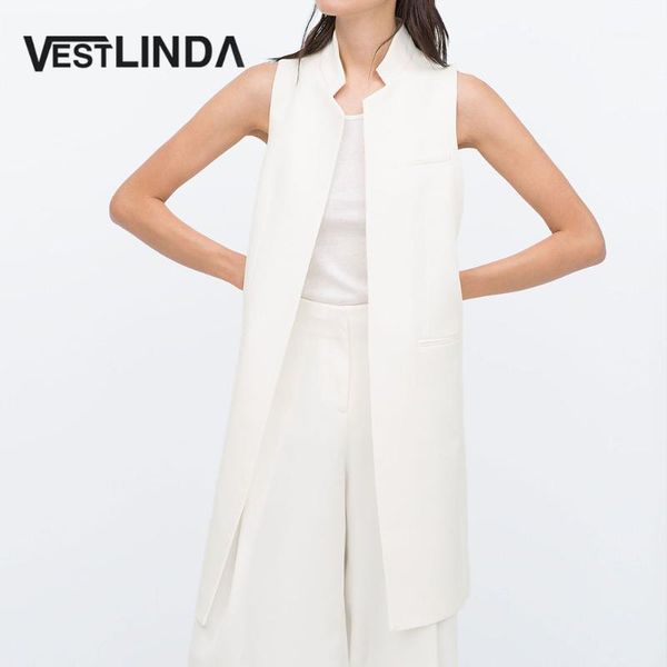 vestlinda long vest back split outwear waistcoats women white black jacket coat sleeveless cardigan pocket blazer vest femme, Black;white 
vestlinda long vest back split outwear waistcoats women white black jacket coat sleeveless cardigan pocket blazer vest femme, Black;white