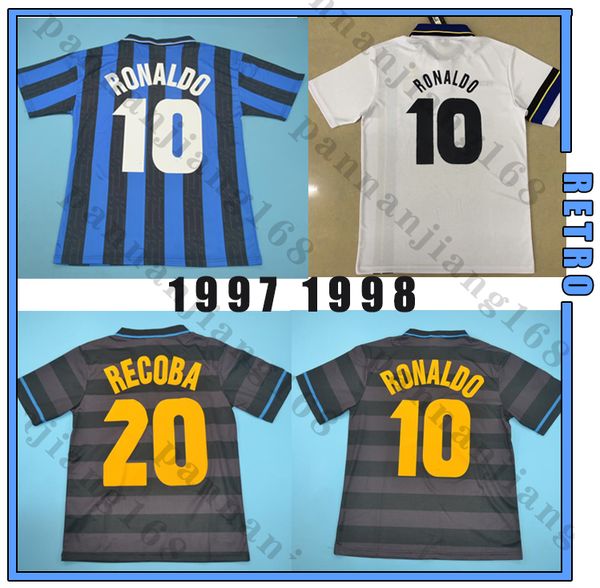 inter 1997 1998 #10 ronaldo retro soccer jersey football shirt black 97 98 classic djorkaeff simeone zamorano vintage maglia da calcio, Black;yellow
inter 1997 1998 #10 ronaldo retro soccer jersey football shirt black 97 98 classic djorkaeff simeone zamorano vintage maglia da calcio, Black;yellow