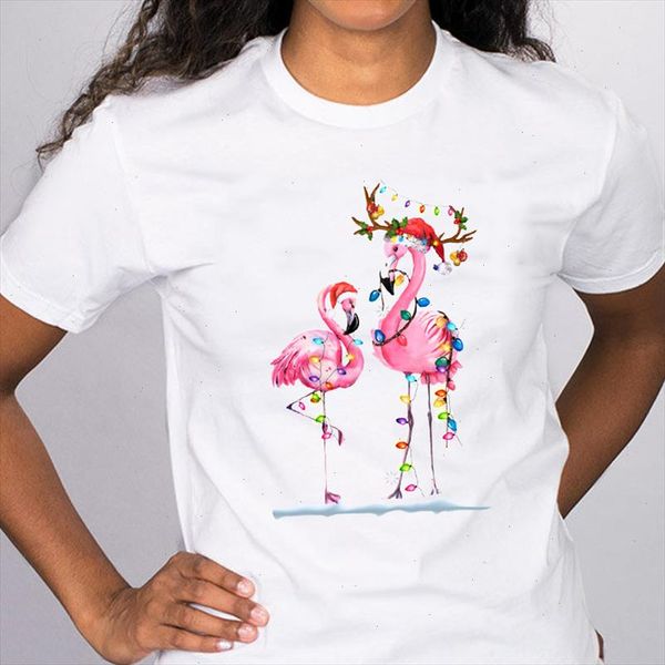 women graphic flamingo new year 90s trend printing merry christmas tees clothing clothes print lady female t shirt t shirt, White
women graphic flamingo new year 90s trend printing merry christmas tees clothing clothes print lady female t shirt t shirt, White