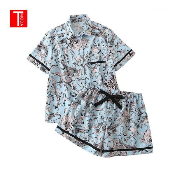 women's sleepwear tmoda ladies summer fashion pajamas suit comfortable simulation silk printing home service lapel short sleeve shorts, Black;red
women's sleepwear tmoda ladies summer fashion pajamas suit comfortable simulation silk printing home service lapel short sleeve shorts, Black;red