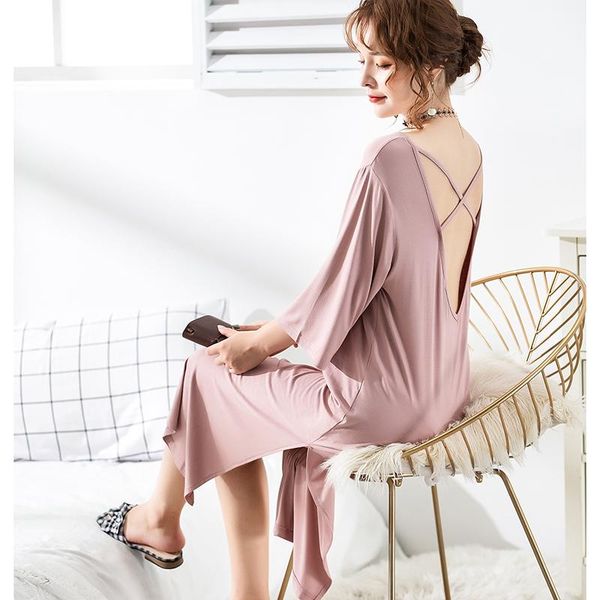 women's sleepwear plus size night summer dress women modal slim long nigthwear cross backless nightgown lingerie, Black;red
women's sleepwear plus size night summer dress women modal slim long nigthwear cross backless nightgown lingerie, Black;red