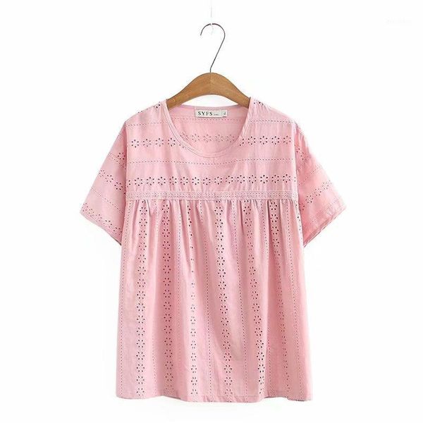 women's t-shirt plus size hollow out o neck dobby cotton women loose tshirts 2021 casual ladies soft t shirts female pink navy white1, White 
women's t-shirt plus size hollow out o neck dobby cotton women loose tshirts 2021 casual ladies soft t shirts female pink navy white1, White