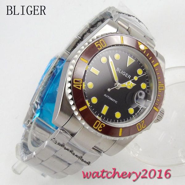 wristwatches 40mm bliger auto watch sapphire crystal black dial brown ceramic bezel luminous bracelet buckle automatic mechanical mens, Slivery;brown
wristwatches 40mm bliger auto watch sapphire crystal black dial brown ceramic bezel luminous bracelet buckle automatic mechanical mens, Slivery;brown