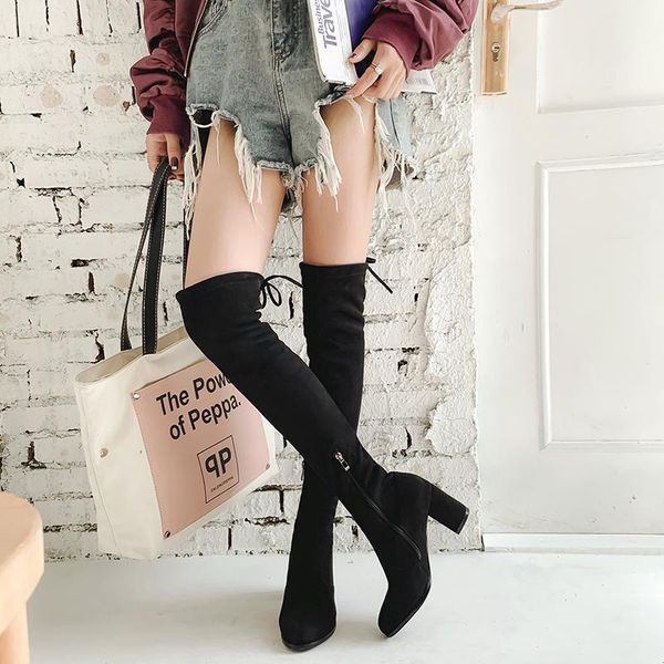 boots slim fit elastic flock over the knee women shoes autumn winter ladies high heel long thigh botas, Black
boots slim fit elastic flock over the knee women shoes autumn winter ladies high heel long thigh botas, Black