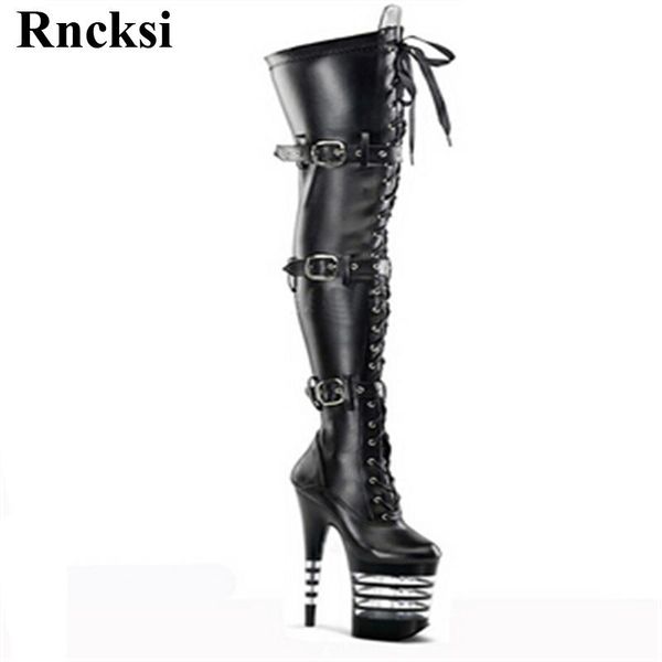 rncksi new buckle women party over the knee boots ultra 20cm high heels platform boots pole dancing shoes, Black
rncksi new buckle women party over the knee boots ultra 20cm high heels platform boots pole dancing shoes, Black