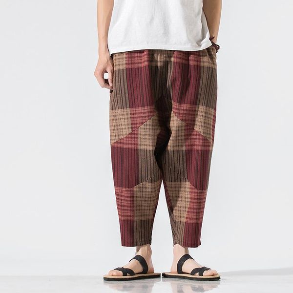 2020 spring autumn new chinese style fashion loose harem pants men's casual pants plaid cropped trousers plus size1, Black
2020 spring autumn new chinese style fashion loose harem pants men's casual pants plaid cropped trousers plus size1, Black