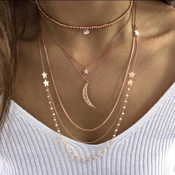 brling new 2020 fashion ins vintage chain pendant choker simple crystal pearl star crescentnecklace for women girls gifts party, Golden;silver
brling new 2020 fashion ins vintage chain pendant choker simple crystal pearl star crescentnecklace for women girls gifts party, Golden;silver
