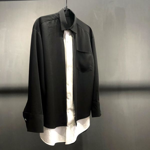 2020 men's medium length black shirt simple and fake 2 shirts with bottom oversize c1212, White;black
2020 men's medium length black shirt simple and fake 2 shirts with bottom oversize c1212, White;black