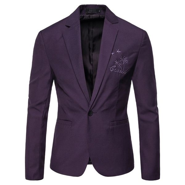 men's spring embroidery business solid color formal casual party slim suit, White;black
men's spring embroidery business solid color formal casual party slim suit, White;black