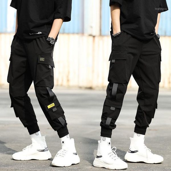 2020 new summer hip hop joggers men black harem cargo pants men baggy casual jogger pants for hip hop cargo streetwea1