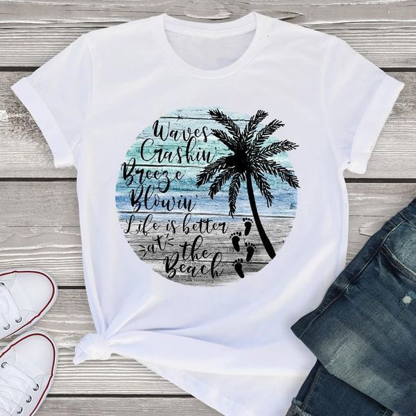 women graphic beach holiday print love short sleeve print summer shirt tees clothing female t shirt womens t-shirt, White
women graphic beach holiday print love short sleeve print summer shirt tees clothing female t shirt womens t-shirt, White