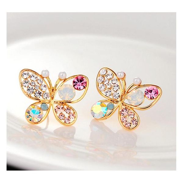 colorful crytstal rhinestone pearl butterfly pierced earrings fancy crystal earrings stud temperament whole sqctth beauty888, Golden;silver
colorful crytstal rhinestone pearl butterfly pierced earrings fancy crystal earrings stud temperament whole sqctth beauty888, Golden;silver