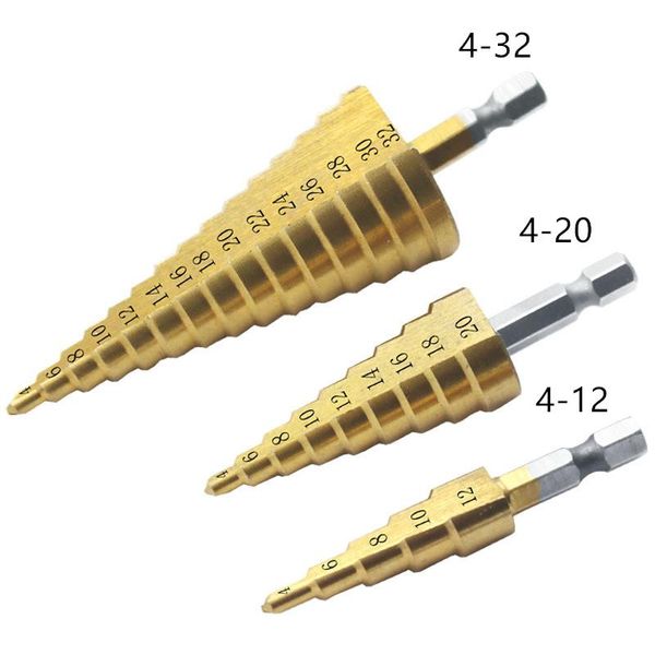professional hand tool sets 3pcs hss steel titanium step drill bit set 4-12mm 4-20mm 4-32mm cone cuwoodworking for metal
professional hand tool sets 3pcs hss steel titanium step drill bit set 4-12mm 4-20mm 4-32mm cone cuwoodworking for metal