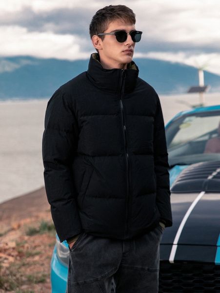 men slant pockets raglan sleeve down coat c0xk#, Black;brown 
men slant pockets raglan sleeve down coat c0xk#, Black;brown