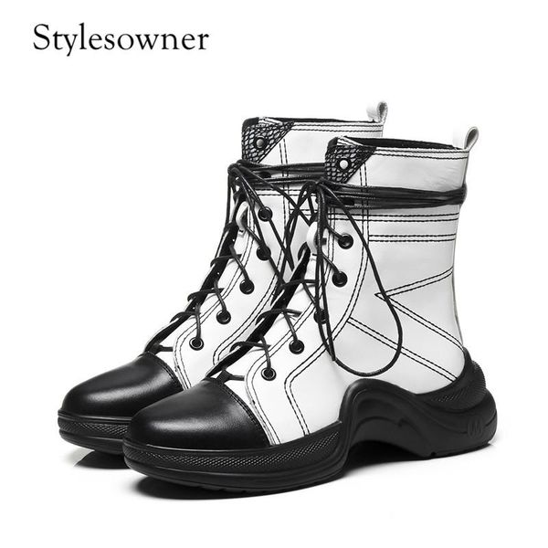 boots stylesowner 2021 style design thick bottom woman genuine leather flat lace-up high platform mixed, Black
boots stylesowner 2021 style design thick bottom woman genuine leather flat lace-up high platform mixed, Black