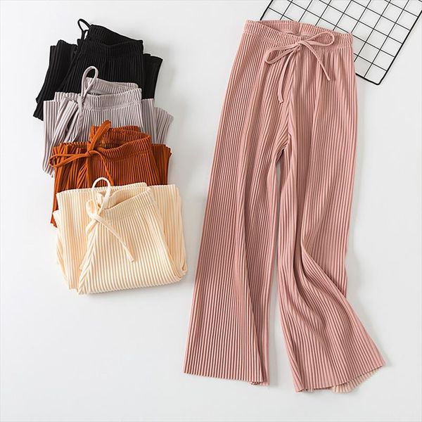 2019 new wide leg pants korean version of the wild nine pants loose wide leg female summer sense high waist, Black;white
2019 new wide leg pants korean version of the wild nine pants loose wide leg female summer sense high waist, Black;white