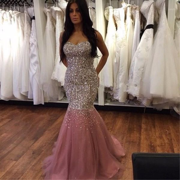 2019 bling bling mermaid prom dress with heavy crystal beads by hand rhinestone sweetheart tulle women formal long prom dresses1, White;black
2019 bling bling mermaid prom dress with heavy crystal beads by hand rhinestone sweetheart tulle women formal long prom dresses1, White;black
