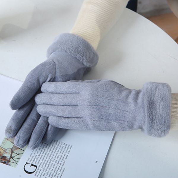 five-finger gloves new thickened plus velvet suede glove windproof touch screen mitten female winter cute warm student five fingers, Blue;gray
five-finger gloves new thickened plus velvet suede glove windproof touch screen mitten female winter cute warm student five fingers, Blue;gray