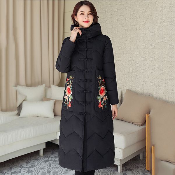 winter jacket women warm thicken chinese style retro ladies outwear coat female hooded long parka 201031, Black
winter jacket women warm thicken chinese style retro ladies outwear coat female hooded long parka 201031, Black