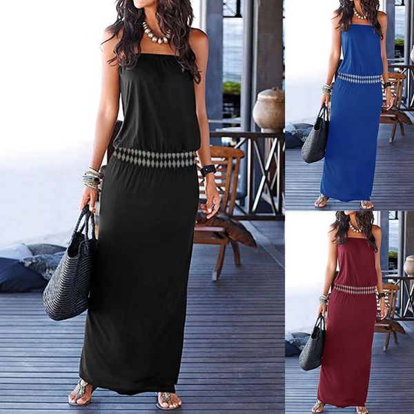 women summer dresses bandeau holiday off shoulder sleeveless party elegant beach print summer maxi dress, Black
women summer dresses bandeau holiday off shoulder sleeveless party elegant beach print summer maxi dress, Black