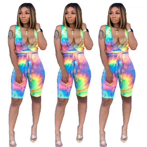 women's jumpsuits & rompers 2021 women summer tie dye galaxy print deep v-neck sleevelesss sashes bodycon jumpsuit knee length romper p, Black;white
women's jumpsuits & rompers 2021 women summer tie dye galaxy print deep v-neck sleevelesss sashes bodycon jumpsuit knee length romper p, Black;white