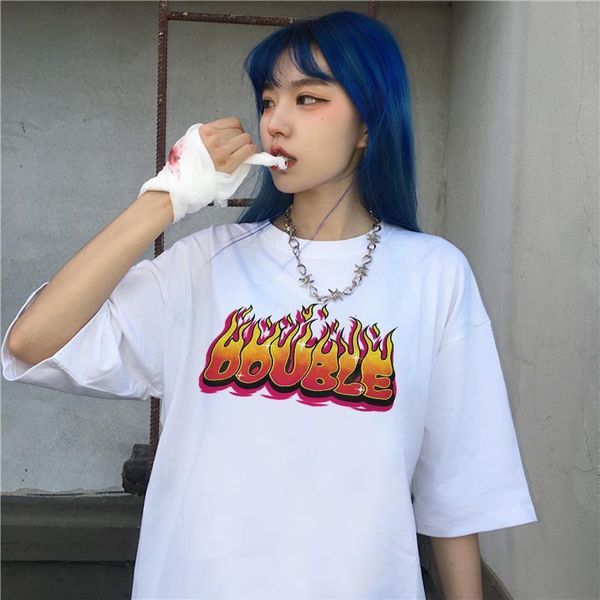 streetwear vintage harajuku summer new female punk goth print loose short sleeve black letter tees o-neck hip-hop t-shirt, White
streetwear vintage harajuku summer new female punk goth print loose short sleeve black letter tees o-neck hip-hop t-shirt, White
