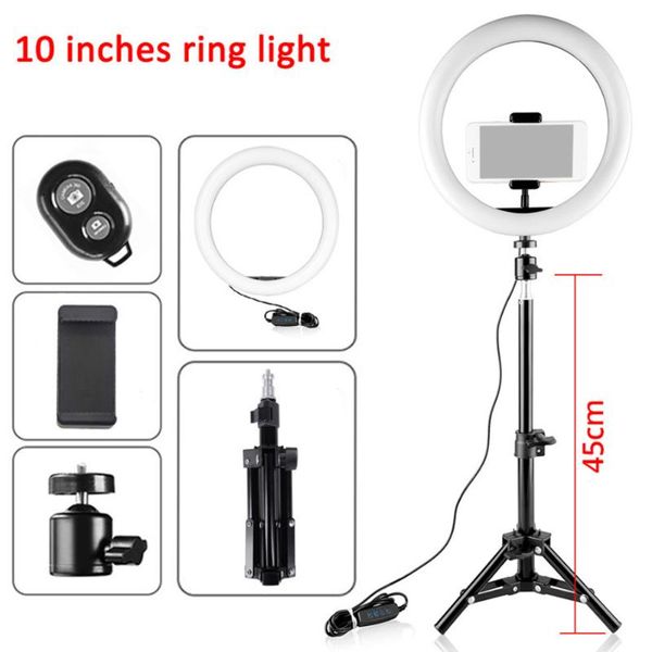 10inch mini led video ring light lamp dimmable 3 lighting modes usb with tripod stand remote shutter for selfie makeup
10inch mini led video ring light lamp dimmable 3 lighting modes usb with tripod stand remote shutter for selfie makeup