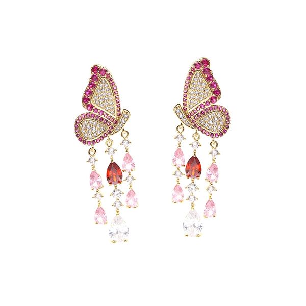 christmas present new full diamond butterfly tassel earrings color zircon personality fashion, Silver
christmas present new full diamond butterfly tassel earrings color zircon personality fashion, Silver