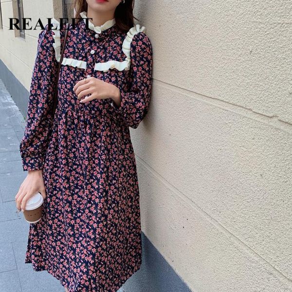 realeft 2021 new long sleeve women dress elegant vintage ruffles long sleeve single breasted korean style ladies dresses female, Black;gray
realeft 2021 new long sleeve women dress elegant vintage ruffles long sleeve single breasted korean style ladies dresses female, Black;gray