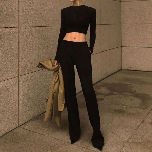 2021 spring new women's fashion street shooting style versatile wide leg busins casual pants, Black;white
2021 spring new women's fashion street shooting style versatile wide leg busins casual pants, Black;white