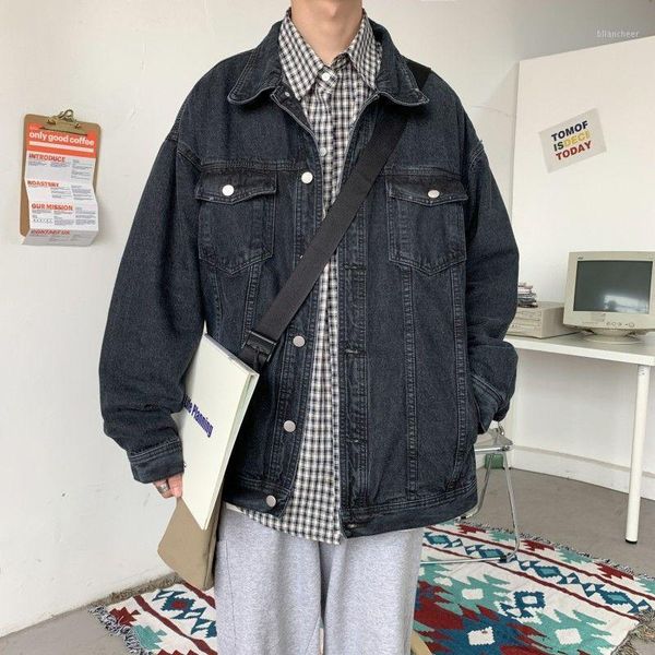 autumn blue black denim jacket men's fashion casual retro denim jackets mens streetwear wild loose hip hop bomber jacket men1, Black;brown
autumn blue black denim jacket men's fashion casual retro denim jackets mens streetwear wild loose hip hop bomber jacket men1, Black;brown