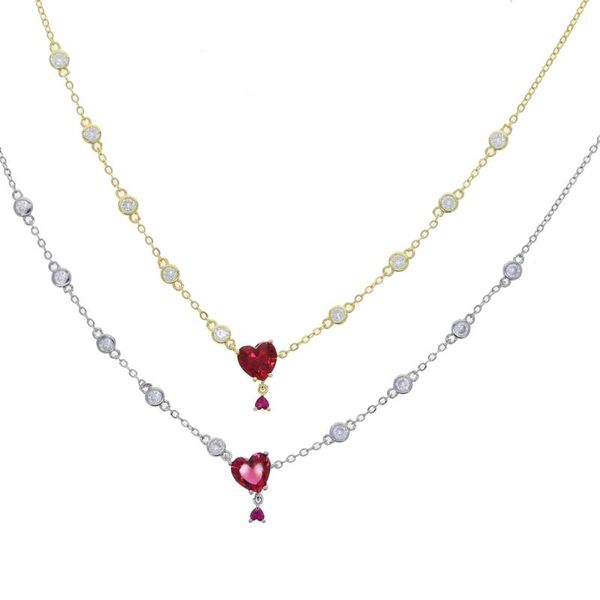 2021 wholesale new fashion delicate red heart pendant necklace with clear cz for cute women girl trendy valentine's day jewelry, Golden;silver
2021 wholesale new fashion delicate red heart pendant necklace with clear cz for cute women girl trendy valentine's day jewelry, Golden;silver