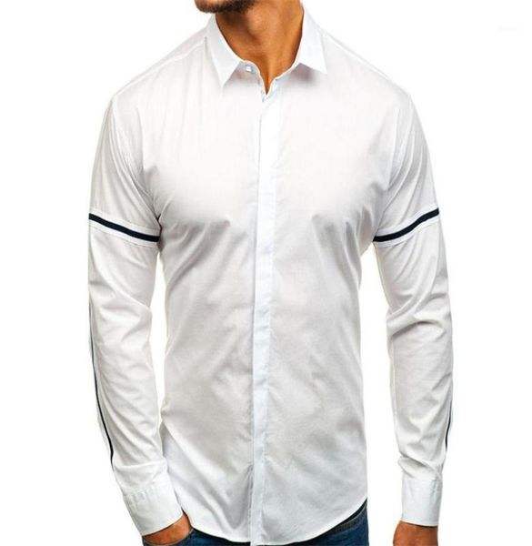 fashion full slim fit shirt personality ribbon splicing long sleeve lapel shirt work spring and summer business casual1, White;black
fashion full slim fit shirt personality ribbon splicing long sleeve lapel shirt work spring and summer business casual1, White;black
