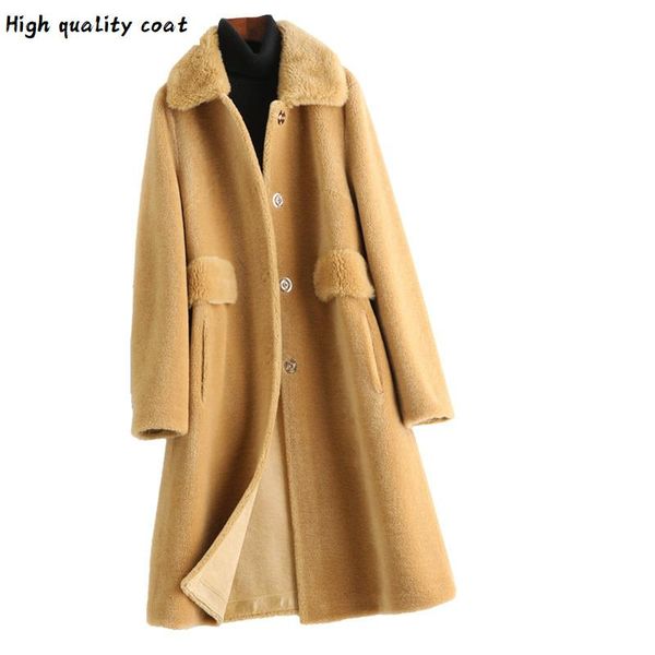 меховое качество 100% мода высокое пальто женский корейский мягкий теплый шерстяной шерстяные пальто женской куртки 2020 vetement femme zjt3, Black 
меховое качество 100% мода высокое пальто женский корейский мягкий теплый шерстяной шерстяные пальто женской куртки 2020 vetement femme zjt3, Black