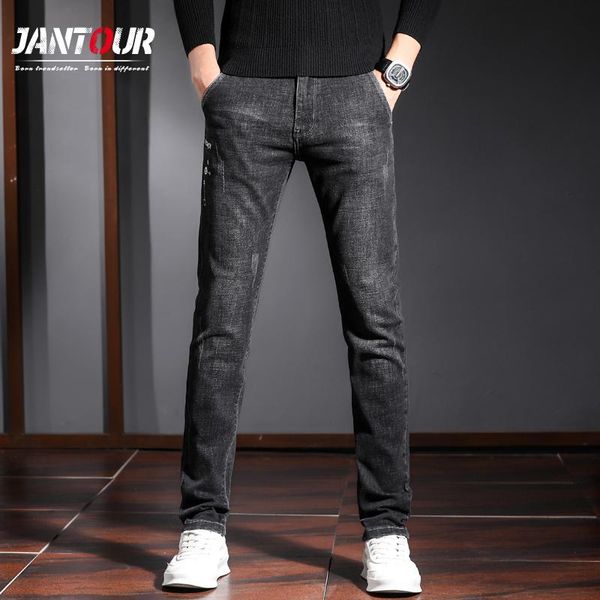 men's jeans hommes brand autumn winter business casual straight men 2021 fashion pocket scratched gray skinny pants man size 2xl, Blue
men's jeans hommes brand autumn winter business casual straight men 2021 fashion pocket scratched gray skinny pants man size 2xl, Blue