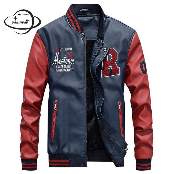 mens faux leather jacket winter male coat clothing standing collar plus velvet splice pu baseball man outerwear clothes h91, Black
mens faux leather jacket winter male coat clothing standing collar plus velvet splice pu baseball man outerwear clothes h91, Black