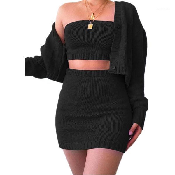 2020 autumn winter three piece sweater set women casual button long sleeves cardigan+knitted bra +fashion party mini short skirt1, White
2020 autumn winter three piece sweater set women casual button long sleeves cardigan+knitted bra +fashion party mini short skirt1, White