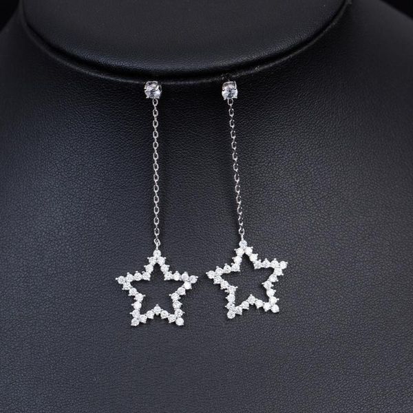 pure silver ear needle five - star earrings temperament wild simple long earrings drop for women jewelry
pure silver ear needle five - star earrings temperament wild simple long earrings drop for women jewelry