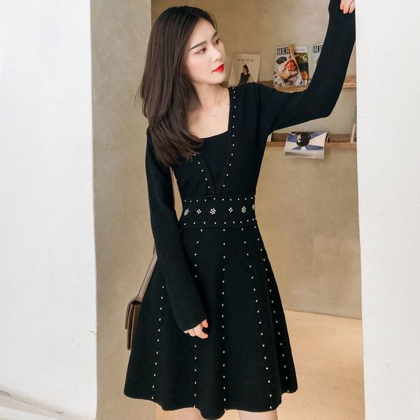 sweater dress women fashion women autumn winter mini dresses solid v-neck long sleeve elegant ladies party knitted sweater 201126, Black;gray
sweater dress women fashion women autumn winter mini dresses solid v-neck long sleeve elegant ladies party knitted sweater 201126, Black;gray