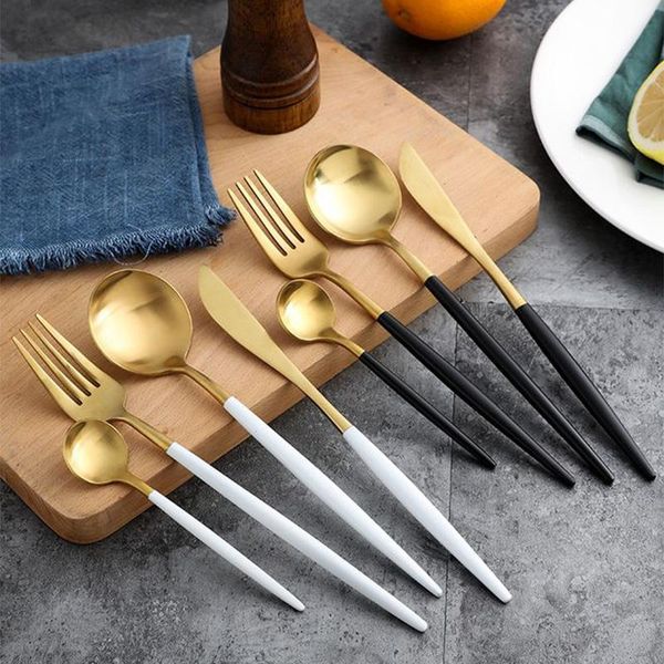 24pcs stainless steel dinnerware set fork spoon knife set golden cutlery set eco friendly kitchen tableware flatware wmtmnl
24pcs stainless steel dinnerware set fork spoon knife set golden cutlery set eco friendly kitchen tableware flatware wmtmnl