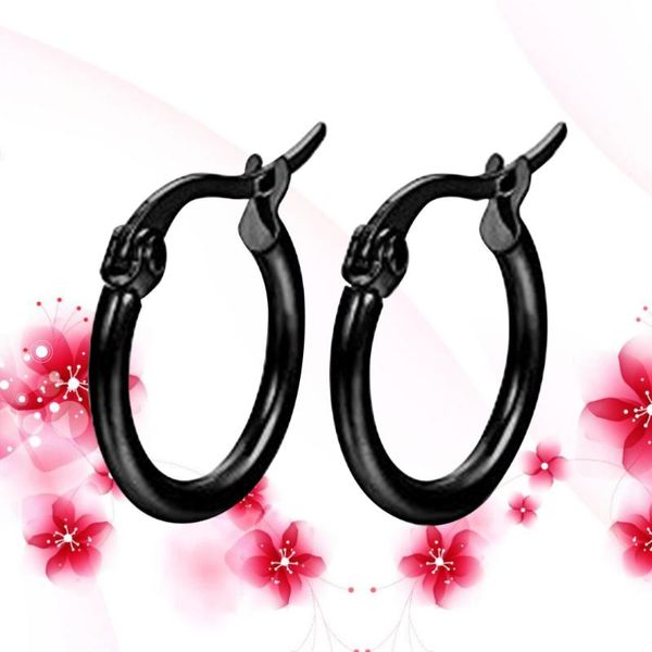 1pair 10mm curved circle titanium steel earrings black studs for men hoop ear rings (black), Golden;silver
1pair 10mm curved circle titanium steel earrings black studs for men hoop ear rings (black), Golden;silver