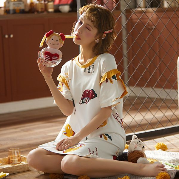 2021 new summer night dress women plus size nightgown cartoon print cute short-sleeves nightie cotton homewear sleepwear female 7yku, Black;red
2021 new summer night dress women plus size nightgown cartoon print cute short-sleeves nightie cotton homewear sleepwear female 7yku, Black;red