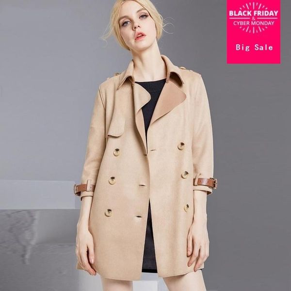 women's trench coats european and american high-end coat 2021 autumn suede long design double breasted windbteaker overcoat l1077, Tan;black
women's trench coats european and american high-end coat 2021 autumn suede long design double breasted windbteaker overcoat l1077, Tan;black