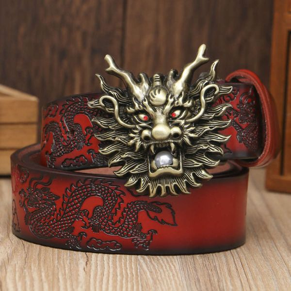 personality leader real double dragon play bead leather craft men's casual pants belt gift, Black;brown
personality leader real double dragon play bead leather craft men's casual pants belt gift, Black;brown