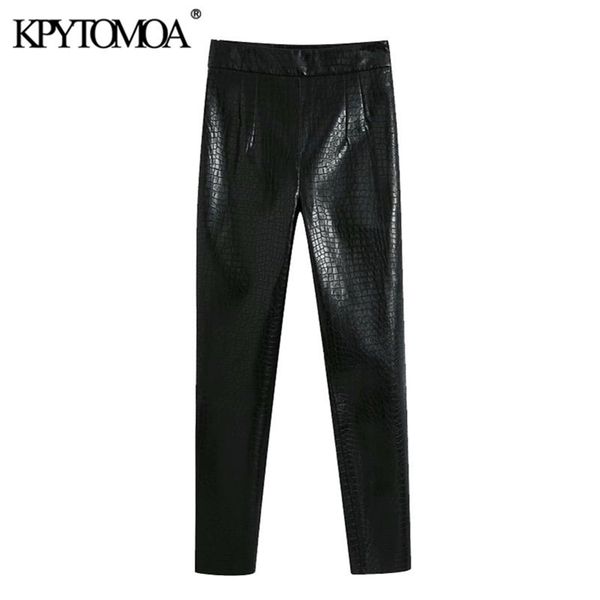 kpytomoa women chic fashion faux leather skinny fit pants vintage high waist side zipper female ankle trousers mujer 201118, Black;white
kpytomoa women chic fashion faux leather skinny fit pants vintage high waist side zipper female ankle trousers mujer 201118, Black;white